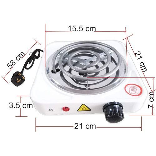 Coconut Single Coil Hot Plate - 1000/1500W - White