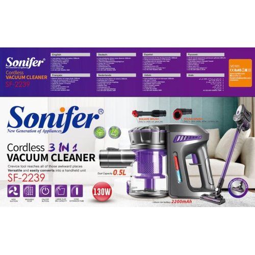 Versatile Electric Vacuum Cleaner With High Suction Power And Washable Filter-Multicolour