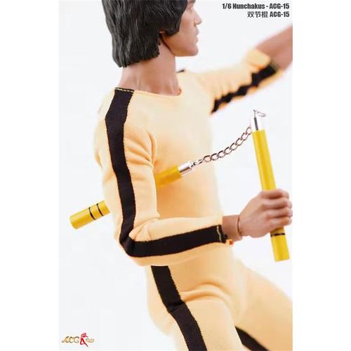 1/6 Scale Wooden Kung Fu Nunchaku Model Toys Fit For 12'' Kung Fu Master Action Figure Body