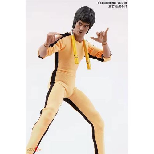 1/6 Scale Wooden Kung Fu Nunchaku Model Toys Fit For 12'' Kung Fu Master Action Figure Body