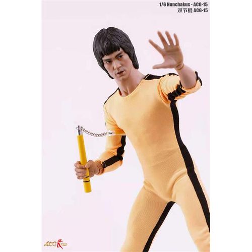 1/6 Scale Wooden Kung Fu Nunchaku Model Toys Fit For 12'' Kung Fu Master Action Figure Body