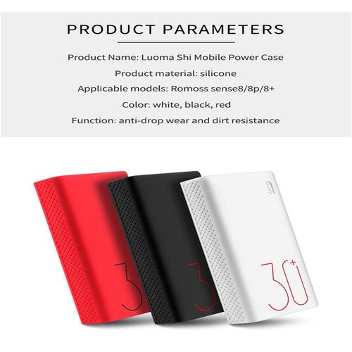 Silicone Protective Case Cover For Sense 8 8f Soft Impact Resistant 30000mah Power Bank Skin Sleeve Protector Red