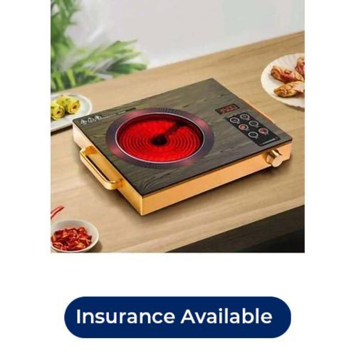 Electric Infrared Cooker Stove Hot Plate Portable Single Burner, Black,Gold