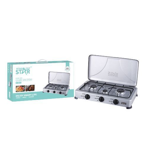 Winningstar Deluxe Tripple Burner Gas Stove-Silver