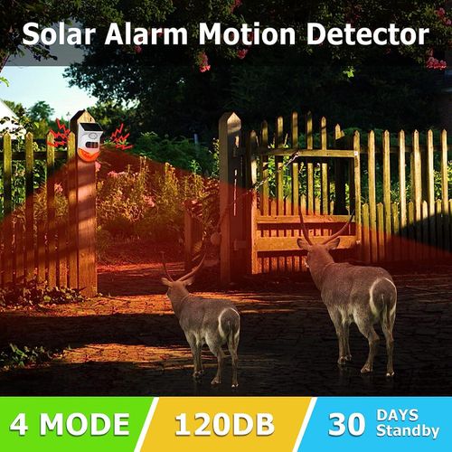 Solar Motion Sensor Alarm Outdoor 120dB Sound Security Alarm Siren Strobe Light For Home,Farm,Barn,Villa,Yard