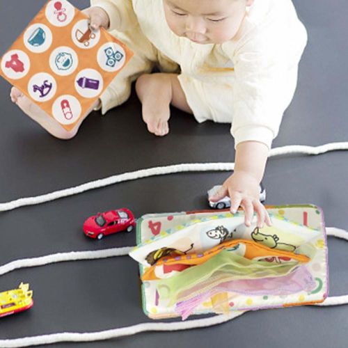 Tissue Box Toy Montessori Toys for Babies 6-12 Months Colorful Soft Scarf Infant Sensory Toys Magic Plush Tissue Box Activities Gift for Educational Preschool Kids NO5272