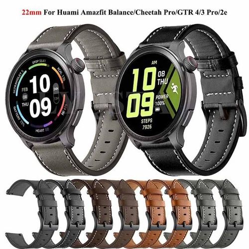 22mm Leather Watch Band Straps For Amazfit Balance Smartwatch Wristbands For Huami Amazfit Gtr 4 Limited Edition Bracelet Correa
