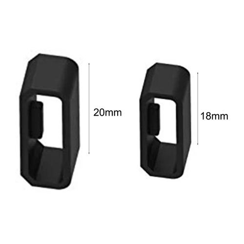 2Pcs Watch Strap Retainer Rings Replacement Soft-Black