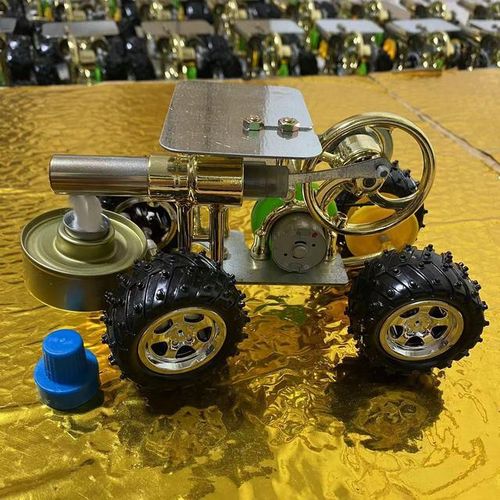Stirling Engine Car, Lamp Heating, Sustainable Rotation, Moving, Good-looking Metal, Cool and Fun Scientific Physics Toy