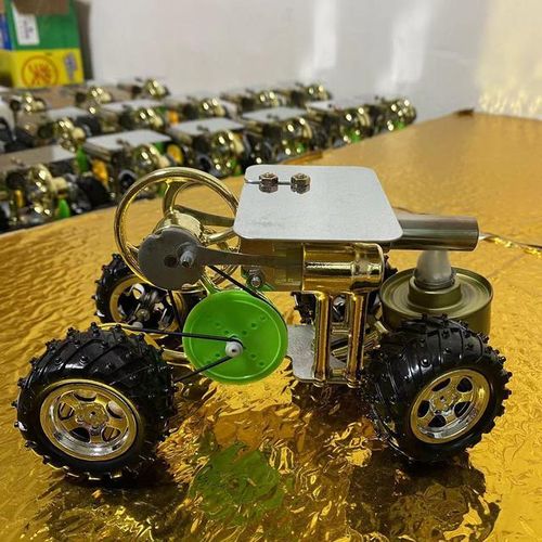Stirling Engine Car, Lamp Heating, Sustainable Rotation, Moving, Good-looking Metal, Cool and Fun Scientific Physics Toy
