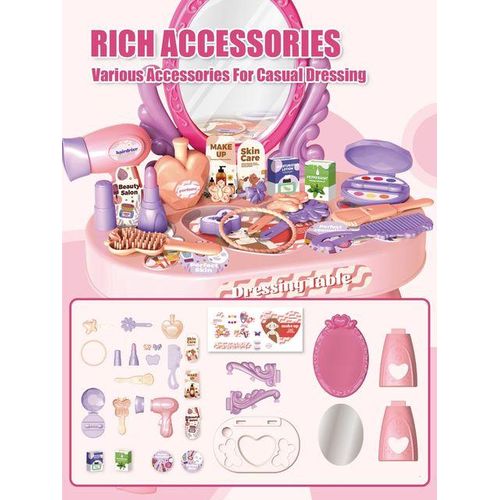 30pcs Kids dressing table toy girl simulation home makeup and makeup jewelry box 3-4 5-6 years old baby birthday