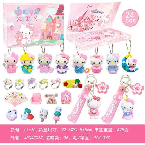 Hello Kitty Kuromi Anime Christmas Calendar Blind Box Advent Figures Halloween Countdown Toys Collectible For Kids Toy
