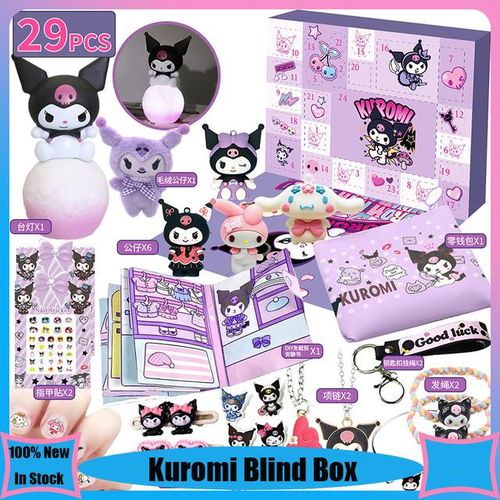 Hello Kitty Kuromi Anime Christmas Calendar Blind Box Advent Figures Halloween Countdown Toys Collectible For Kids Toy