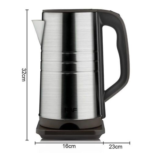RAF Cross-border Stainless Steel 3.5L Automatic Large Capacity Multi-function Electric Kettle Over Heating Tea Boiler Pot- Silver