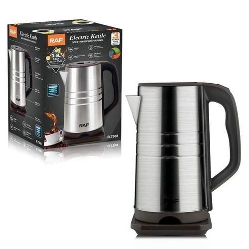 RAF Cross-border Stainless Steel 3.5L Automatic Large Capacity Multi-function Electric Kettle Over Heating Tea Boiler Pot- Silver