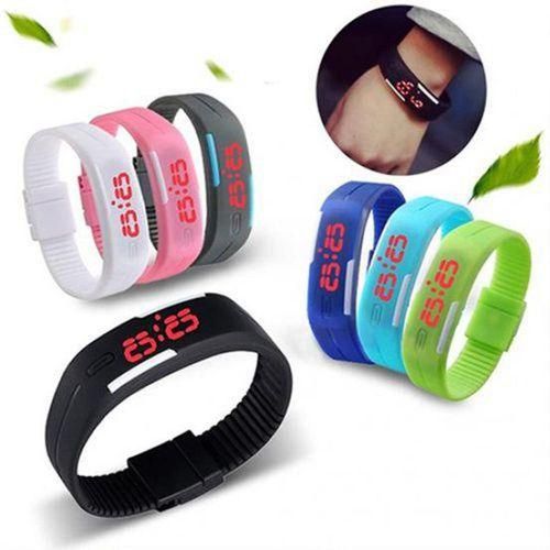 Sports Unisex Men Women Silicone Electronic LEDWhite