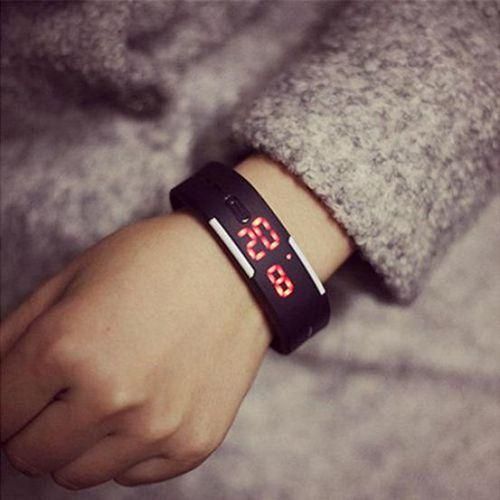 Sports Unisex Men Women Silicone Electronic LEDWhite