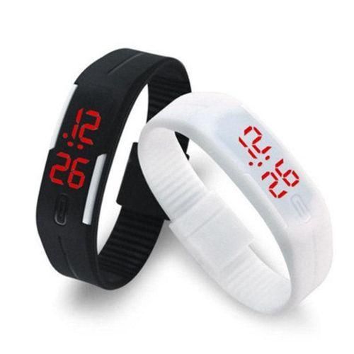 Sports Unisex Men Women Silicone Electronic LEDWhite