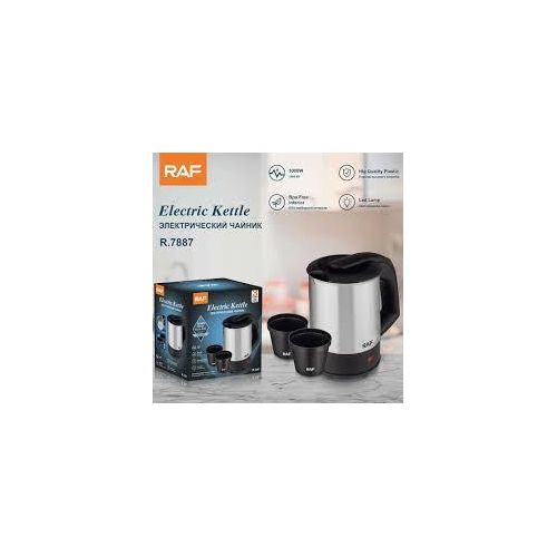 RAF 0.5L Small Stainless Steel Travel Electric Kettle Portable Hot Water Boiler with 2 Water Cups with Boil-Dry Protection- Multicolor