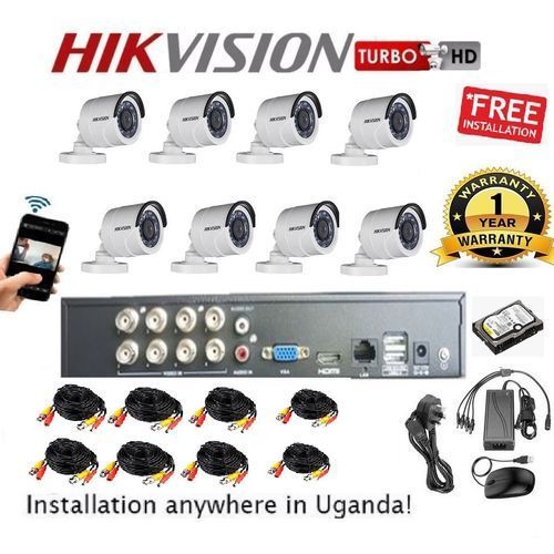 HIK CCTV Cameras Full Kit,8 CCTV Surveillance Cameras, Mobile Monitoring, Free Installation + 2TB Hard Disk