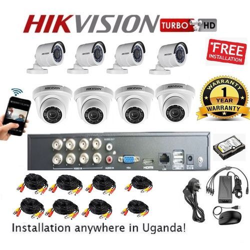 HIK CCTV Cameras Full Kit,8 CCTV Surveillance Cameras Full Package, Mobile Monitoring, Free Installation + 2TB Hard Disk - White