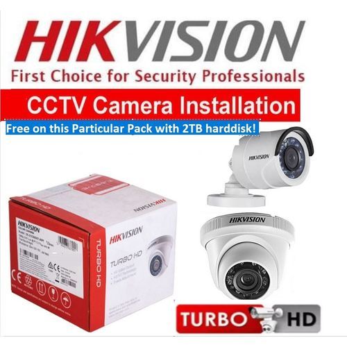 HIK CCTV Cameras Full Kit,8 CCTV Surveillance Cameras Full Package, Mobile Monitoring, Free Installation + 2TB Hard Disk - White