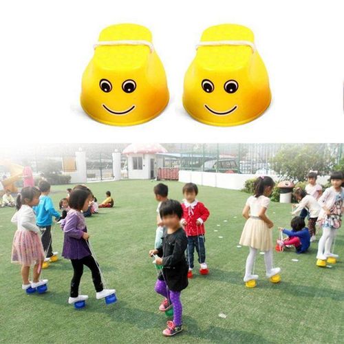 1 Pair Outdoor Plastic Balance Training Jumping Stilts Shoes For Children Walker Toy,