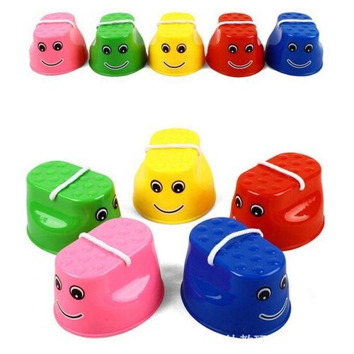 1 Pair Outdoor Plastic Balance Training Jumping Stilts Shoes For Children Walker Toy,