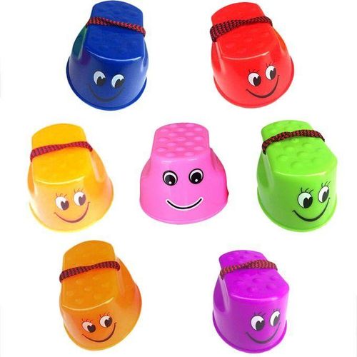 1 Pair Outdoor Plastic Balance Training Jumping Stilts Shoes For Children Walker Toy,