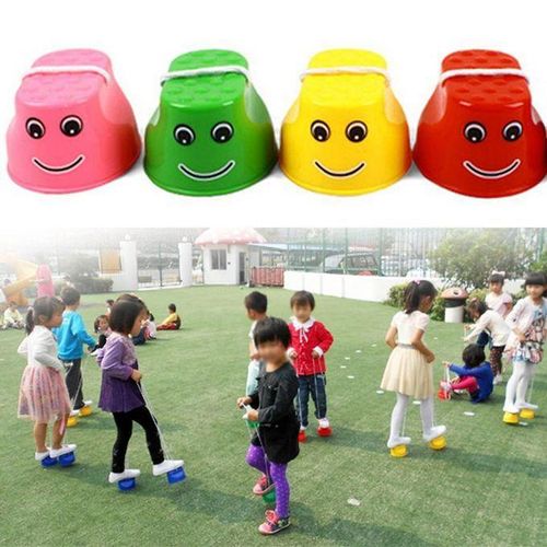 1 Pair Outdoor Plastic Balance Training Jumping Stilts Shoes For Children Walker Toy,