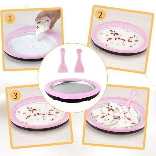 Instant Ice  Maker Pan Fruit Sweet Spot Frozen Yogurt Pink