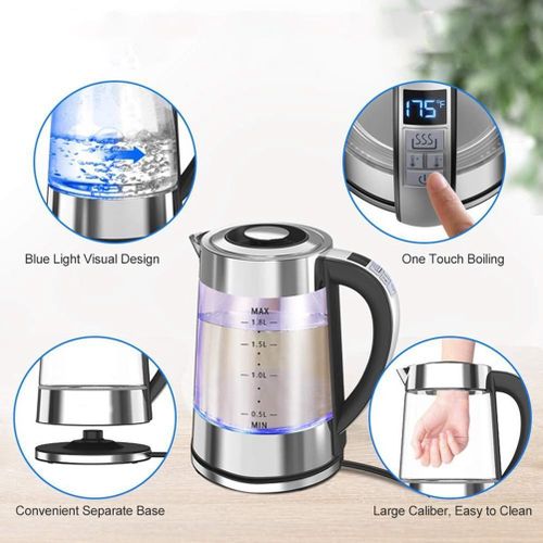 SMANG Glass Electric Kettle, 1800W with Temperature Control