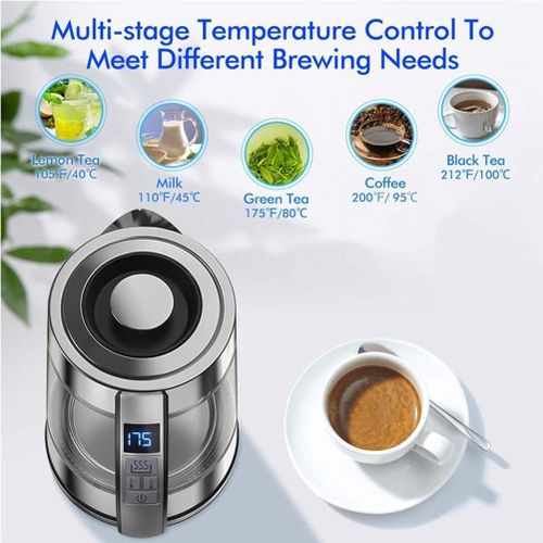 SMANG Glass Electric Kettle, 1800W with Temperature Control