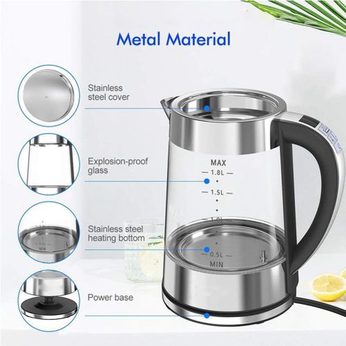 SMANG Glass Electric Kettle, 1800W with Temperature Control