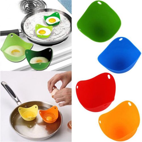 Silicone Poacher Mould Kitchen Cook Cookware Poached Baking Egg Cup Cooker red