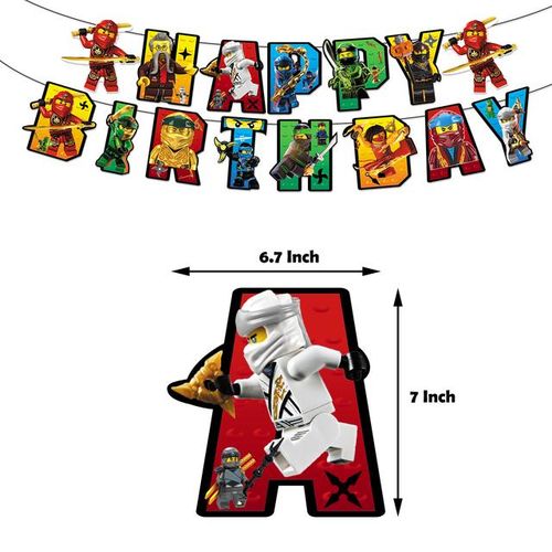 Ninjaed Go Theme Balloon Birthday Party Decoration Supplies Baby Shower Legoed Latex Ballon Backdrop Banner Cake Toppers Boys