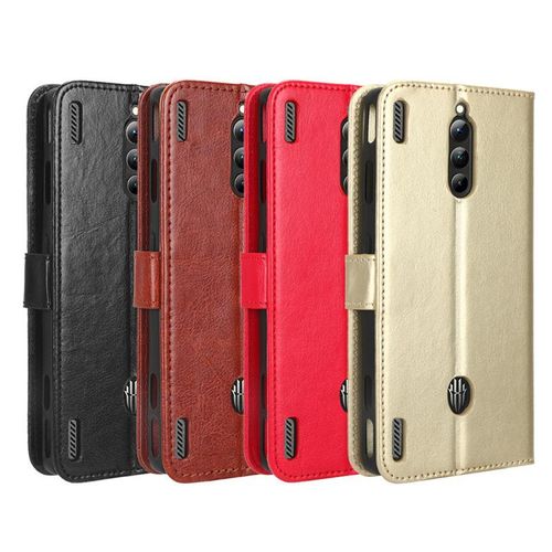 For ZTE RED MAGIC 8 Pro Phone Case Nubia Red Magic 8S Pro Flip Leather Case Crazy Horse Pattern
