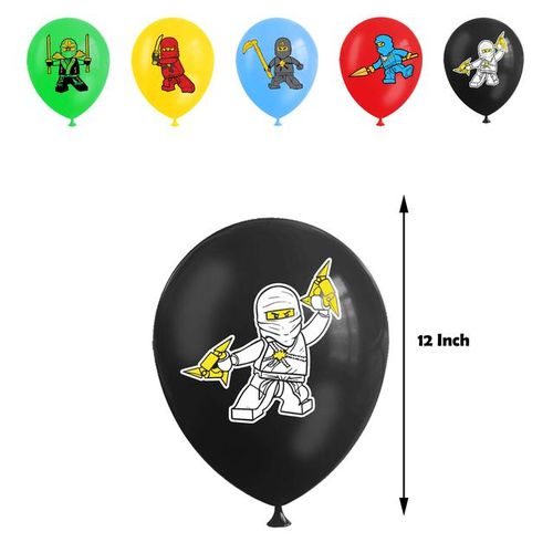 Ninjaed Go Theme Balloon Birthday Party Decoration Supplies Baby Shower Legoed Latex Ballon Backdrop Banner Cake Toppers Boys