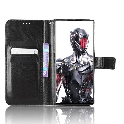 For ZTE RED MAGIC 8 Pro Phone Case Nubia Red Magic 8S Pro Flip Leather Case Crazy Horse Pattern