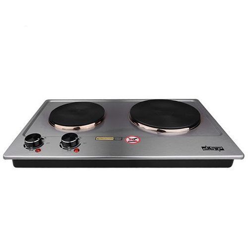 Double Hot Plate Electric Cooker - Black, Silver Gray