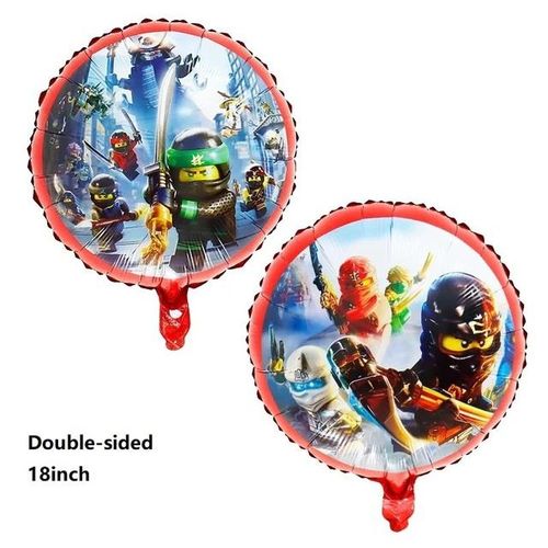 Ninjaed Go Theme Balloon Birthday Party Decoration Supplies Baby Shower Legoed Latex Ballon Backdrop Banner Cake Toppers Boys