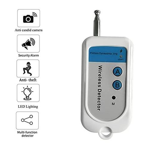 Wireless Signal RF Detector Tracer Mini Camera Finder Ghost Sensor 100-2400 Mhz GSM Alarm Device Radio Frequency Check-White