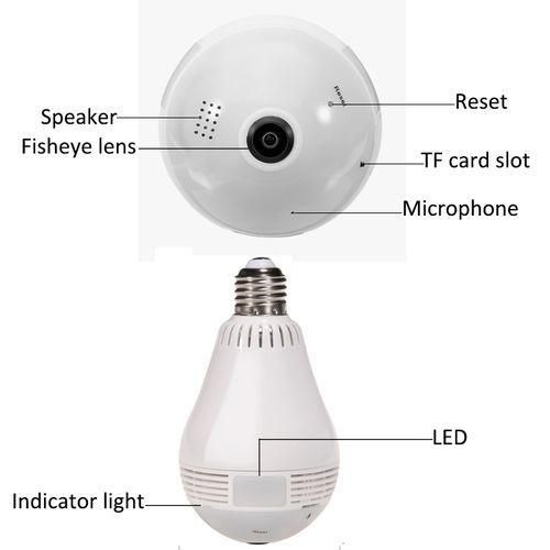 P2P IP Camera Software Download Light Bulb Camera Outdoor IP Camera - White