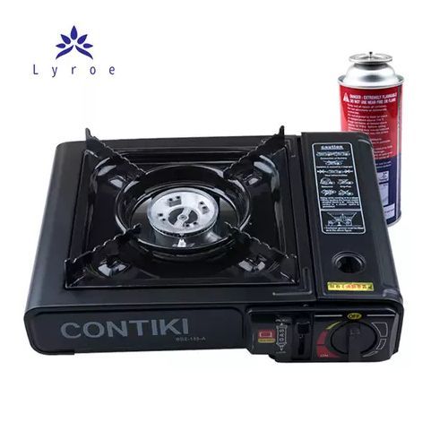 Travel Portable Gas Stove With Small Gas Cylinder - Black
