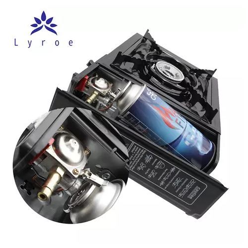 Travel Portable Gas Stove With Small Gas Cylinder - Black