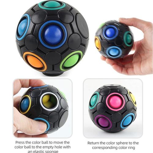 Rainbow Pop Fidget Toys Pack Push its Bubble Stress Relief Sensory Toys for Children Autism Needs Squishy Squeeze Toys