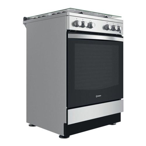 Indesit 60/60cms 4 Gas Burners Cooker With Gas Oven And Gas Grill IS67G1PCX- Silver (01 Year Warranty)