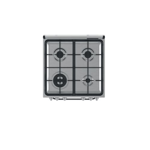Indesit 60/60cms 4 Gas Burners Cooker With Gas Oven And Gas Grill IS67G1PCX- Silver (01 Year Warranty)