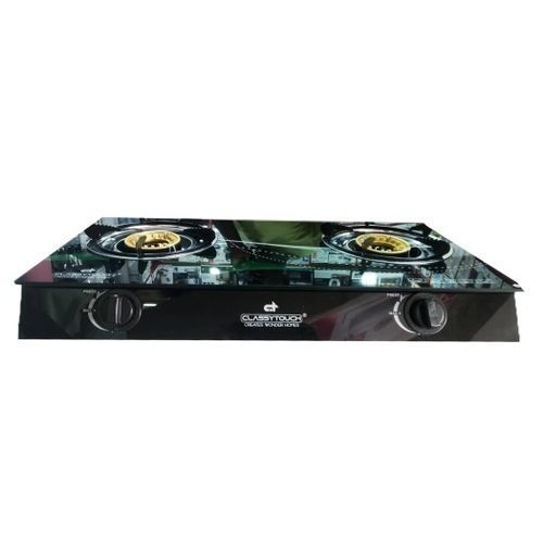 Gas Stove With Glass Top And 2 Burners Colors And Designs Vary-Multicolor