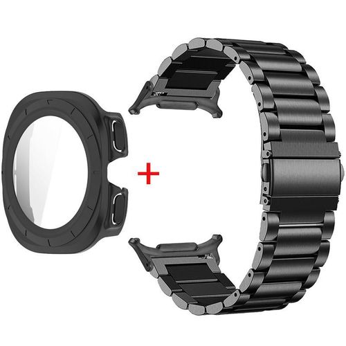 Stainless Steel Strap + PC Case for Samsung Galaxy Watch 7 Ultra 47mm Strap for Galaxy